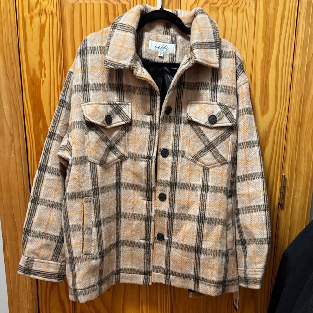 Sebby Tan Plaid Jacket
